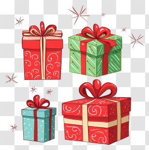Holiday Gift Boxes - Colorful Gift Boxes With Ribbons Transparent PNG
