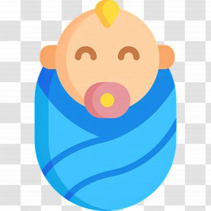 Baby Boy - Swaddled Baby With Pacifier In Blue Blanket Transparent PNG