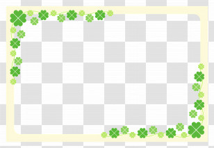 Page Border - Green Clover Decorated Notebook Frame Transparent PNG