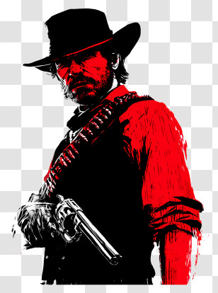 Red Dead Redemption - Red Western Cowboy Illustration Transparent PNG