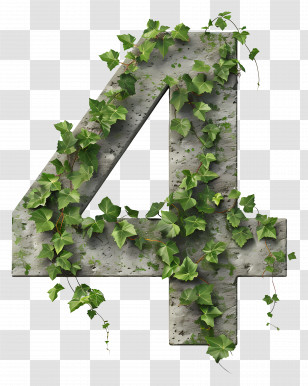 Number 4 - Number 4 Covered In Ivy Transparent PNG