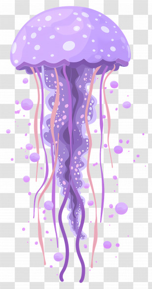 Jelly Fish - Purple Jellyfish Vector Illustration Transparent PNG