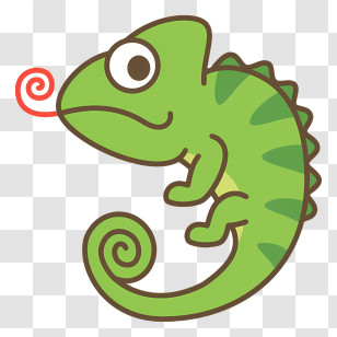 Animal - Cartoon Green Chameleon Illustration Transparent PNG