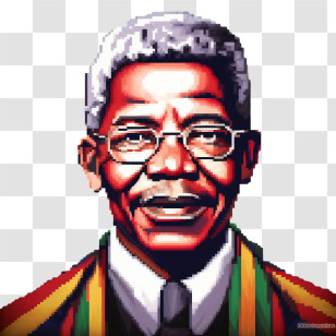 Nelson Mandela - Pixel Art Portrait Of A Person Transparent PNG
