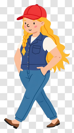 Woman Doing Hiking - Casual Girl In Cap And Jeans Transparent PNG