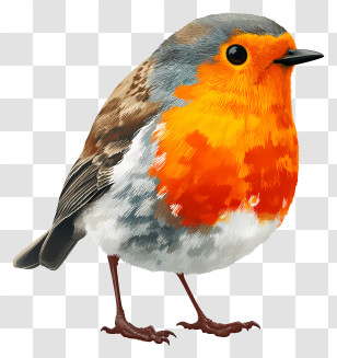 Robin - Colorful Robin Bird In Nature Transparent PNG