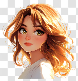 Summer Portrait - Blonde-haired Girl With Freckles Transparent PNG