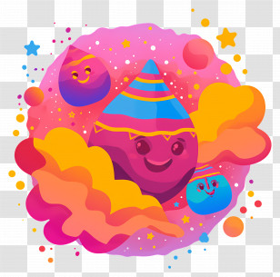 Holi Festival - Party Planets In Space Transparent PNG