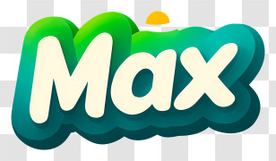 Max Logo - Max Teal 3D Logo Transparent PNG