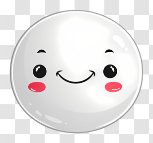Emotes - Cute Smiling White Emoji With Happy Expression Transparent PNG