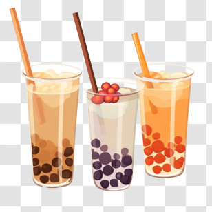 Bubble Milk - Delicious Bubble Tea With Pearls Transparent PNG