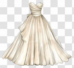 Sweetheart Neckline Wedding Dress - Elegant Ivory White Formal Dress Illustration Transparent PNG
