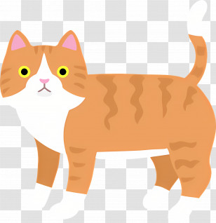 Cartoon Cat - Striped Ginger Cat Illustration Transparent PNG