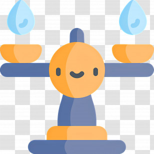 Water Balance - Cute Balance Scale With Water Drops Transparent PNG