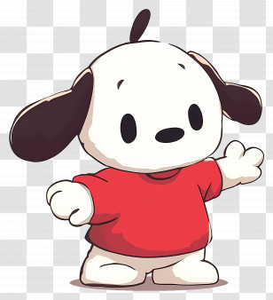 Pochacco - Cartoon Dog In Red Shirt Transparent PNG