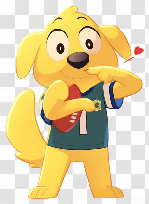 Cartoon Labrador Retriever - Cartoon Dog With Football And Heart Transparent PNG