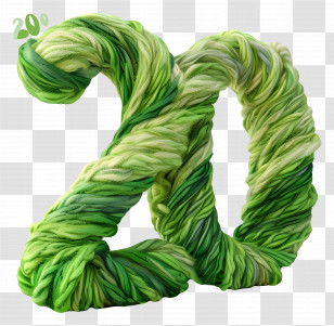 Number 20 - Creative Green Yarn Number Transparent PNG