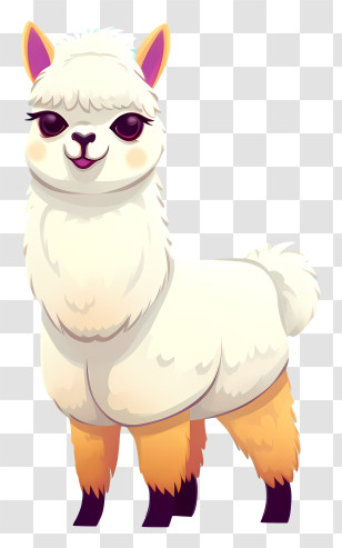 White Animal - Cute Cartoon Llama Illustration Transparent PNG
