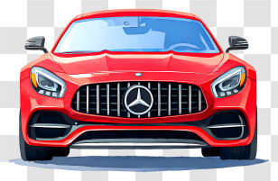 Mercedes Benz Sports Car - Red Sports Car Front View Transparent PNG