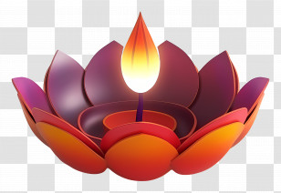 Diwali Diya - Artistic Lotus-Shaped Candle Holder For Decoration Transparent PNG