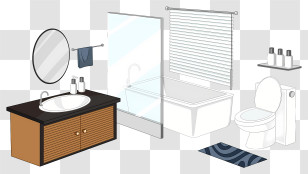 Bathroom - Modern Bathroom Interior Transparent PNG