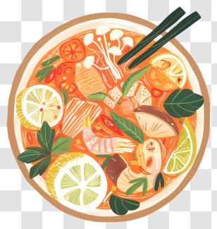 Tom Yum Goong - Bowl Of Flavorful Tom Yum Soup Illustration Transparent PNG