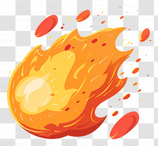 Fireball - Illustration Of A Flaming Fireball Transparent PNG