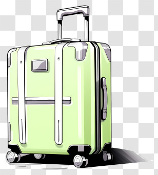 Green Suitcase - Green Rolling Suitcase Illustration Transparent PNG