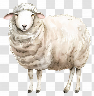 Sheep - Realistic Illustration Of A Sheep Transparent PNG