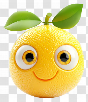 3d Lemon - Smiling Orange Fruit Transparent PNG