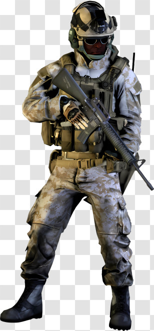 Call Of Duty - Armed Soldier In Tactical Gear Transparent PNG