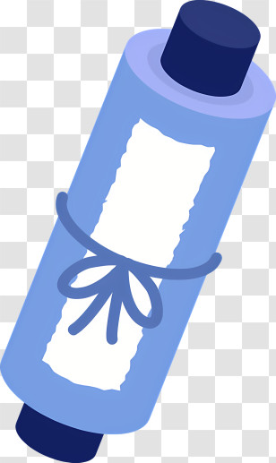 Icon - Blue Rolled Scroll With Decorative Bow Transparent PNG