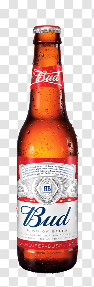 Beer - Budweiser Beer Bottle Transparent PNG