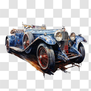 Collector Car Appreciation Day - Vintage Blue Classic Car Illustration Transparent PNG
