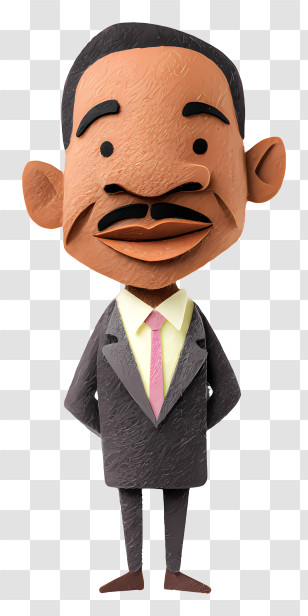 Martin Luther King Jr - Cartoon Man In Suit Transparent PNG