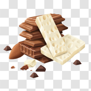 Milk Chocolate - Delicious Stack Of Milk And White Chocolate Bars Transparent PNG