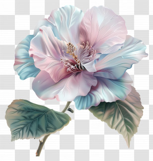 Pastel Flower - Pink And Blue Flower Close-Up Transparent PNG