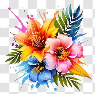 Flowers - Colorful Flower Bouquet Transparent PNG