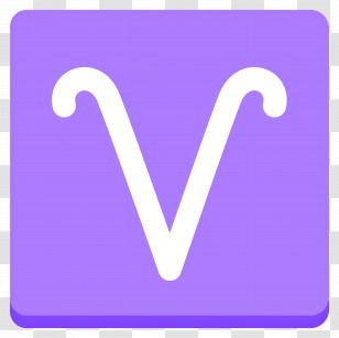 Aries Emoji - Purple Aries Zodiac Symbol Transparent PNG