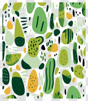 Abstract Backgrounds - Botanical Abstract Pattern With Green Shapes Transparent PNG
