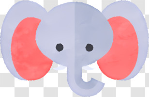 Icon - Cute Cartoon Elephant With Big Ears Transparent PNG
