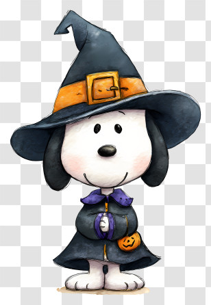 Snoopy In Witch Outfit - Sweet Witch Dog Costume Transparent PNG