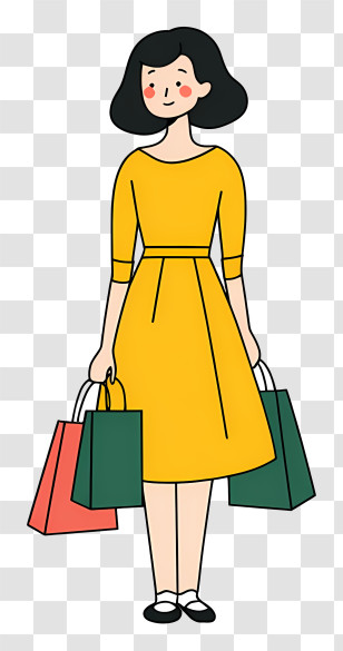 Woman Holding Shopping Bags - Woman Shopping With Bags Transparent PNG