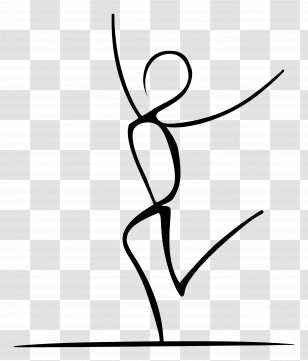 Stick Figure Dancing - Abstract Dancing Stick Figure Art Transparent PNG