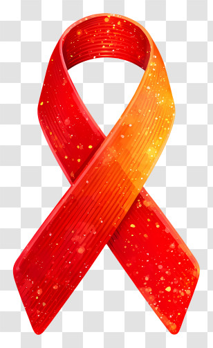 Glowing Red Ribbon - Red Awareness Ribbon Transparent PNG