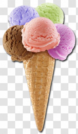 Ice Cream Cones Waffle Food - Sprinkles - Yellowish Brown Transparent PNG