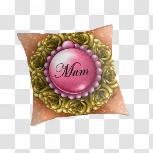 Throw Pillows Cushion Think Of Me Pink M - Gold Rosette Transparent PNG