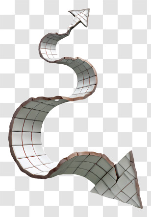 Broken Curve Arrow - Dynamic Curved Arrow Transparent PNG