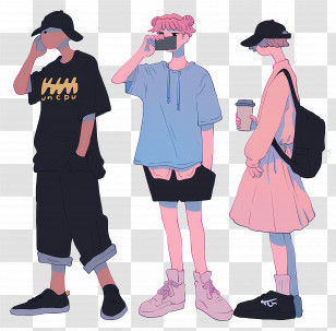 Lots Of People - Trendy Fashion Characters Transparent PNG