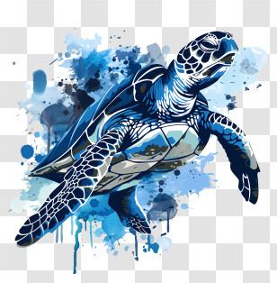 Sea Turtle - Blue Sea Turtle In Ocean Transparent PNG